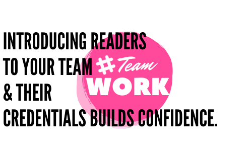 Showing your team on your about us page builds confidence